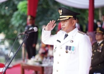 Wali Kota Depok Supian Suri menyampaikan empat misi strategis pada HUT ke-80 RI di Balai Kota Depok