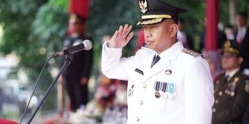 Wali Kota Depok Supian Suri menyampaikan empat misi strategis pada HUT ke-80 RI di Balai Kota Depok