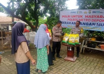 Gerakan Pangan Murah, Polres Metro Depok Sediakan Kebutuhan Pokok Harga Terjangkau