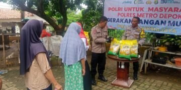 Gerakan Pangan Murah, Polres Metro Depok Sediakan Kebutuhan Pokok Harga Terjangkau